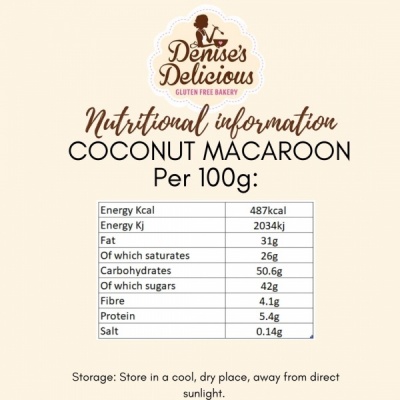 Denise's Delicious Gluten Free Coconut Macaroon Case of 12